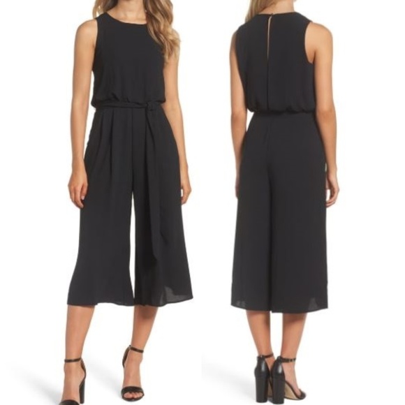 crepe wide leg jumpsuit